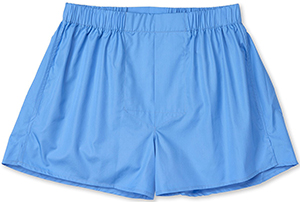 Budd men's Plain Cotton Chairman Boxer Shorts in Saxe Blue: £70.