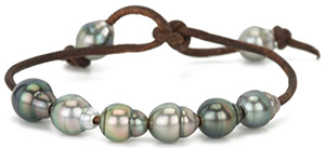 Mara Carrizo Scalise men's Tahitian 8 Pearls Bracelet on Leather Cord: US$1,400.