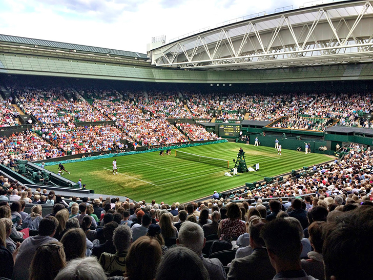 The Centre Court at All England Lawn Tennis and Croquet Club, Church Road, Wimbledon, London SW19, England, United Kingdom.