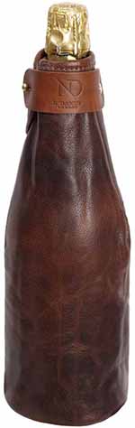 N'Damus London dark brown natural leather zip champagne sleeve: £88.