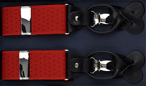 Crombie Red Pin Dot Braces: £75.