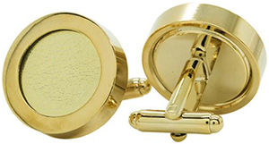 N'Damus London handcrafted 14K light gold & leather cufflinks: £50.
