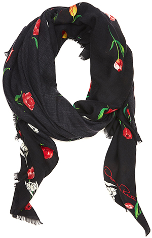 Oscar de la Renta scattered tulips cashmere scarf: US$1,690.