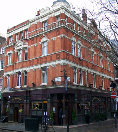 Fitzroy Tavern, 16 Charlotte St, Fitzrovia, London W1T 2LY, England, U.K.