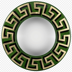 Fornasetti frame with convex mirror greca.