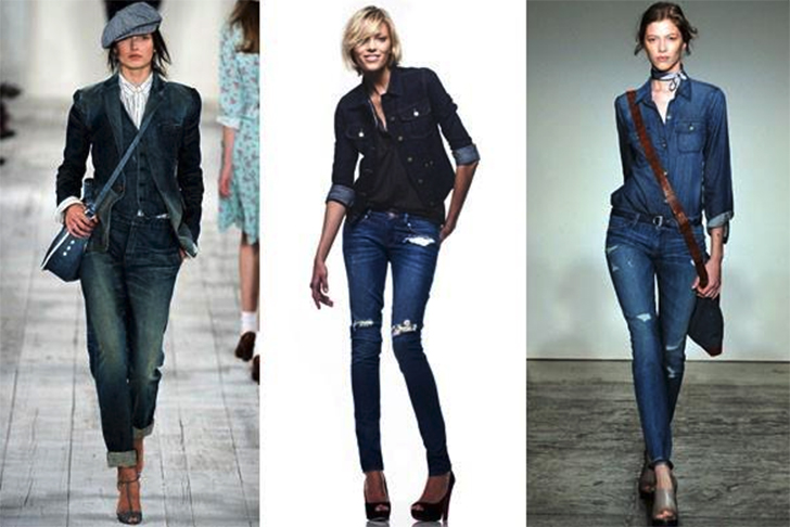 Total denim look.