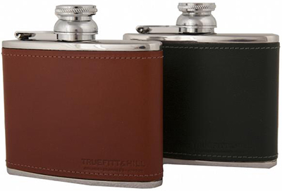 Truefitt & Hill Made in England handmade Black Leather 4oz Hip Flasks : US$95.