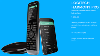 Logitech Harmony Pro: US$399.99.