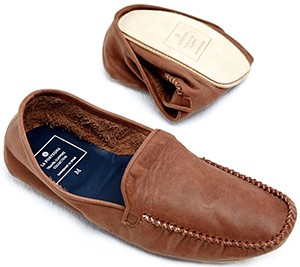 La Portegna Rodrigo men's brown leather slippers: €95.