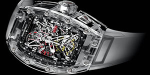 World's Most Expensive Watch #19: Richard Mille Sapphire Crystal Watch: RM 56 Felipe Massa Sapphire. Limited edition: 5 pieces. Price: US$1.7 million.