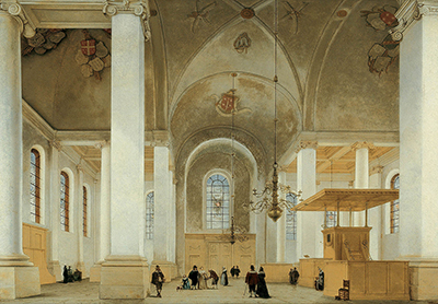 Interieur van de Nieuwe of Sint-Annakerk in Haarlem (1652) by Pieter Saenredam.