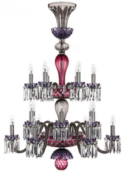 Saint-Louis Cristallerie 18-light Arlequin chandelier.